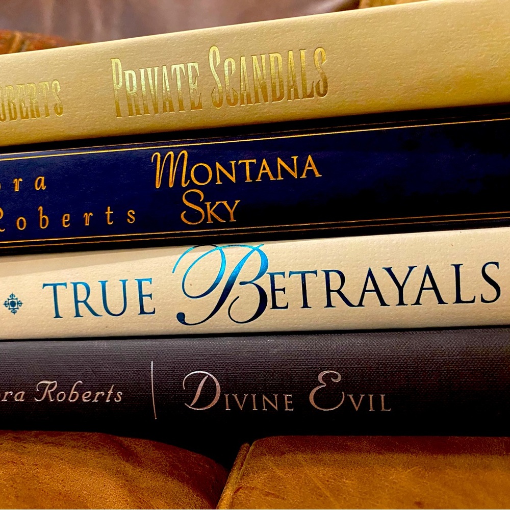 Nora Roberts lot books True Betrayal Private Scandals Montana Sky Divine Evil